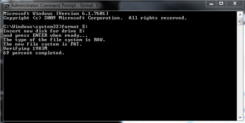 Windows 7 Command Prompt Window